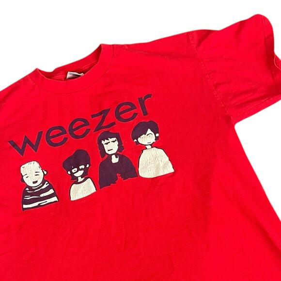 Other - VINTAGE Weezer Rock Band Red Shirt Size LARGE